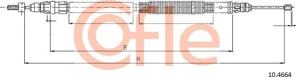 Трос ручника (тросик ручного тормоза) Cofle задний правый для Citroen C4 I 2006-2013. Артикул 92.10.4664