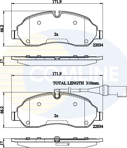 Тормозные колодки Comline Comline. Артикул CBP22214