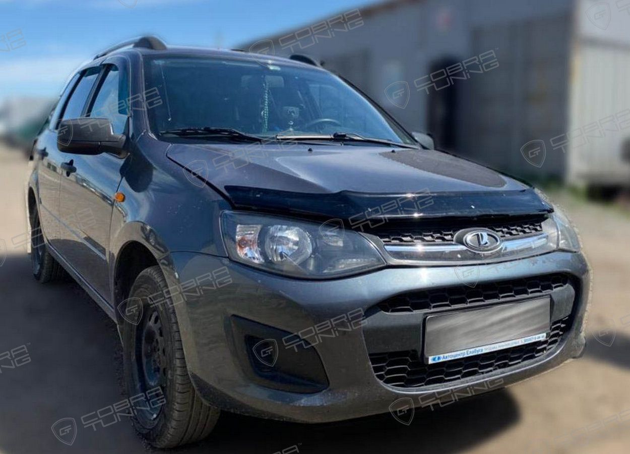 Дефлектор Cobra Tuning для капота Lada Kalina II 2013-2018. Артикул DK070