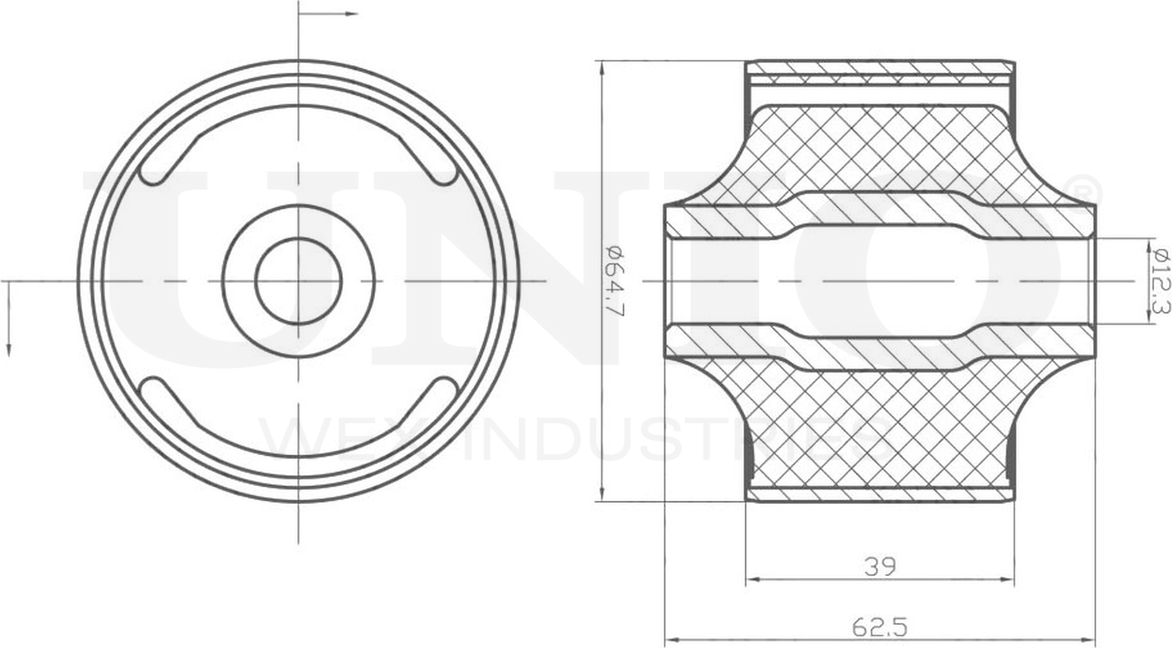 Сайлентблок рычага подвески (Unio). Артикул RMP-20136