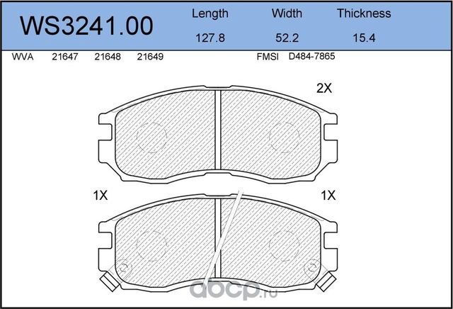 Колодки тормозные дисковые | перед | (Jeenice). Артикул WS3241.00