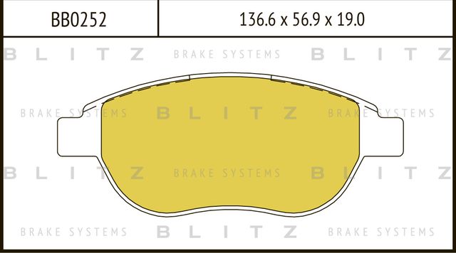Колодки тормозные PEUGEOT 307 00- перед. (Blitz). Артикул BB0252