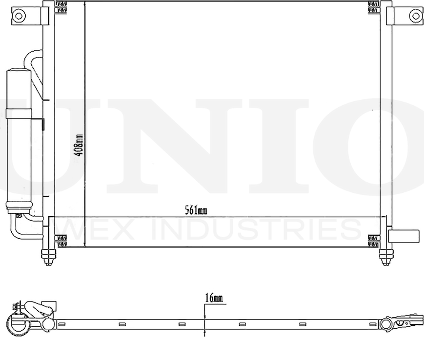 Радиатор кондиционера (Unio). Артикул RAD-30016