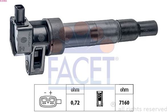 Катушка зажигания Facet Made in Italy - OE Equivalent. Артикул 9.6392