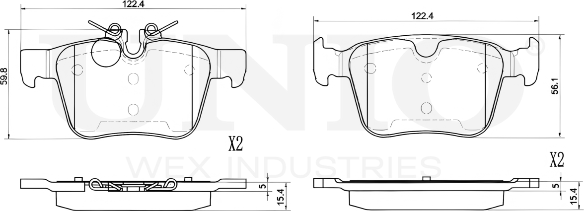 Колодки тормозные дисковые, комплект (Unio). Артикул BRP-20180
