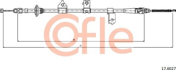 Трос ручника (тросик ручного тормоза) Cofle задний левый для Kia Rio I 2000-2005. Артикул 92.17.6027