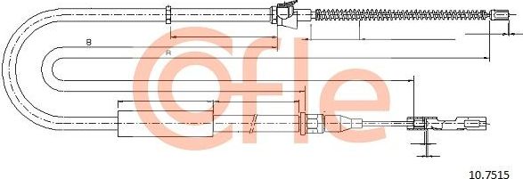 Трос ручника (тросик ручного тормоза) Cofle. Артикул 92.10.7515