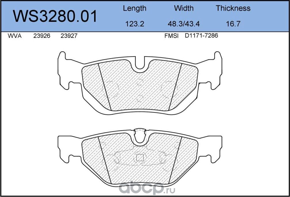 Колодки тормозные дисковые | зад | (Jeenice). Артикул WS328001
