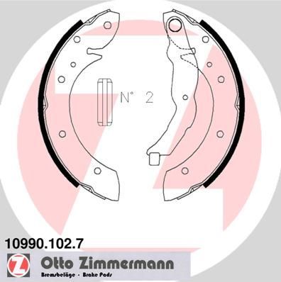 Тормозные колодки Zimmermann. Артикул 10990.102.7