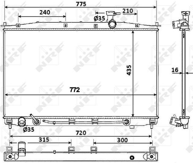 Радиатор охлаждения двигателя NRF для Mitsubishi L200 IV 2005-2013. Артикул 53907