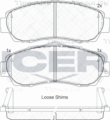 Тормозные колодки Icer передние для Honda CR-V IV 2012-2018. Артикул 181811