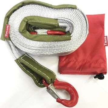 Ремень буксировочный эластичный Tplus 4.5 т 5 м серия Туризм, с крюками (с мешком для хранения). Артикул T018197