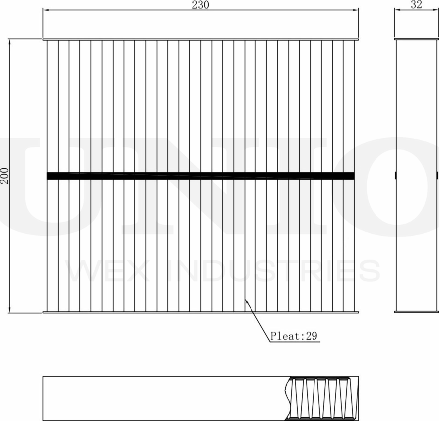 Фильтр салона (Unio). Артикул FLT-40037C