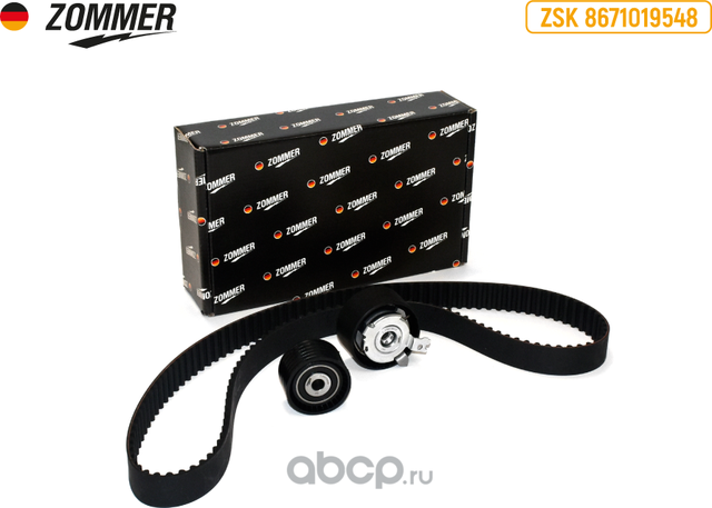 Комплект ГРМ Лада Ларгус (16 клап,K4M) (ремень, 2 ролика) (132 зуб) ZOMMER. Артикул ZSK8671019548