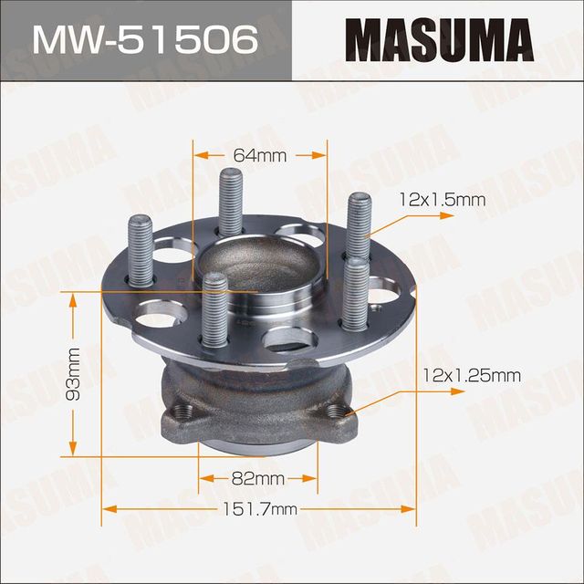 Ступичный подшипник (комплект) Masuma. Артикул MW-51506