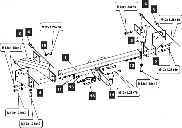 Фаркоп Baltex для Changan CS55 2020-2026. Артикул 289228
