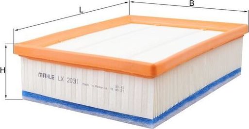 Воздушный фильтр Mahle-Knecht. Артикул LX 2031