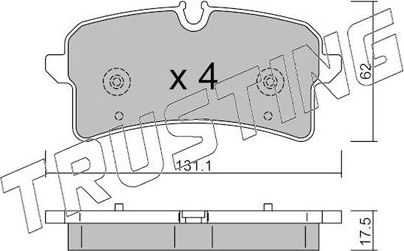 Тормозные колодки Trusting задние для Audi A7 I (4G) 2013-2018. Артикул 1261.0