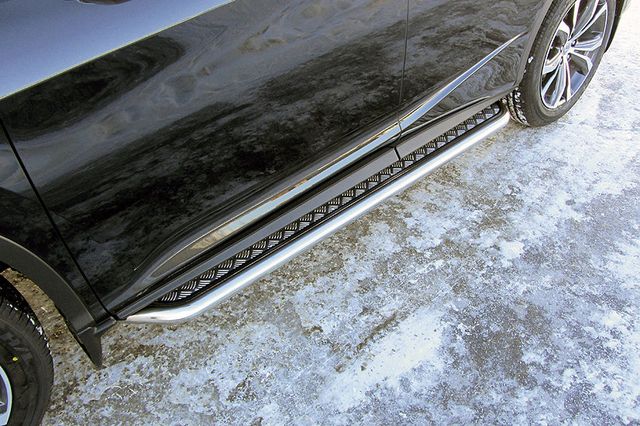 Пороги Slitkoff d57 с листом усиленная для Lexus RX350 IV 2015-2026. Артикул LRX15-005