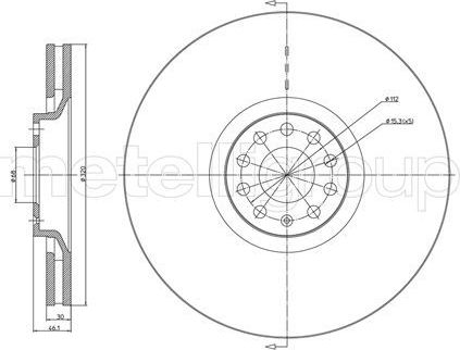 Тормозной диск Trusting передний для Audi A4 III (B7) 2002-2009. Артикул DF738