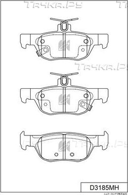 Тормозные колодки MK Kashiyama задние для Mazda MX-30 I 2020-2026. Артикул D3185MH