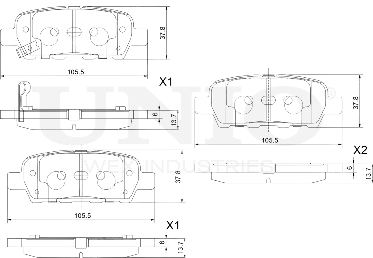Колодки тормозные дисковые, комплект (Unio). Артикул BRP-20254
