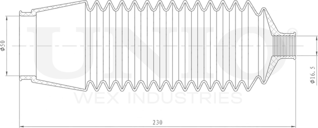 Пыльник рулевой рейки (Unio). Артикул DUC-20038