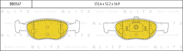 Колодки тормозные FIAT PUNTO 94- перед. (Blitz). Артикул BB0567