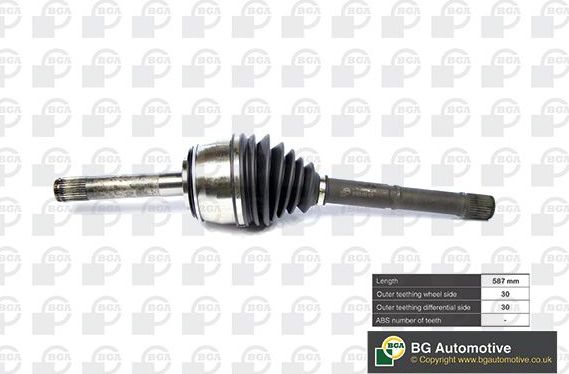 Полуось (привод в сборе, приводной вал) BGA передняя правая/левая для Toyota Land Cruiser 100 1998-2007. Артикул DS9103