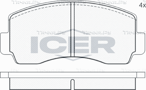 Тормозные колодки Icer передние для Toyota Celica I (A20/35) 1975-1977. Артикул 180207