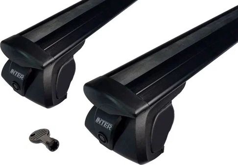 Багажник на рейлинги INTER Titan i-Pro для Geely Coolray 2020-2026 (Крыловидные дуги ЧЕРНЫЕ). Артикул 5526-1109