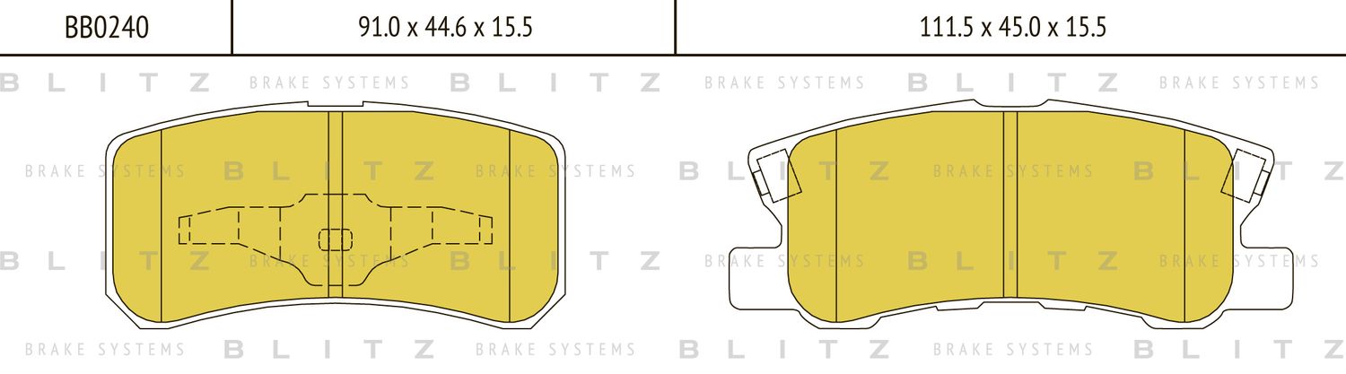 Колодки тормозные MITSUBISHI PAJERO 00- задн. (Blitz). Артикул BB0240