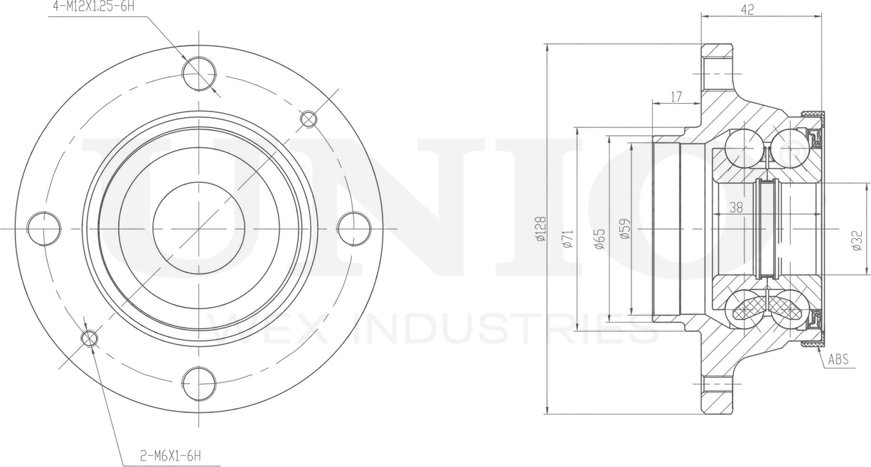 Ступица колеса с интегрированным подшипником (Unio). Артикул HUB-20277
