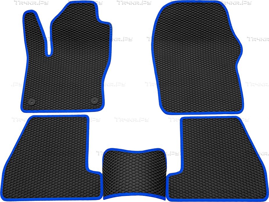 Коврики Rezkon EVA для салона Ford Focus III 2011-2015 Синий кант. Артикул 9016010203