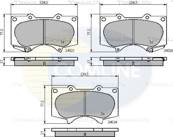 Тормозные колодки Comline Comline передние для Toyota Fortuner I 2004-2015. Артикул CBP31201