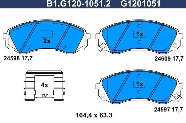 Тормозные колодки Galfer. Артикул B1.G120-1051.2