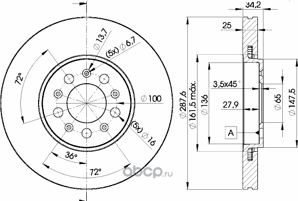 Диск тормозной (Icer). Артикул 78bd5604