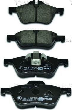 Тормозные колодки Hella передние для MINI Hatch I ((R50, R53) 2001-2006. Артикул 8DB 355 009-171