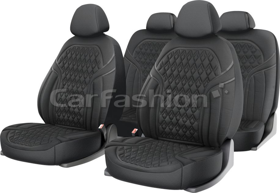 Чехлы универсальные CarFashion Impulse на сидения авто, цвет Темно-серый. Артикул 10133