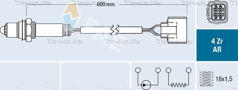 Лямбда-зонд (кислородный датчик) FAE для Subaru Legacy IV 2003-2007. Артикул 75604