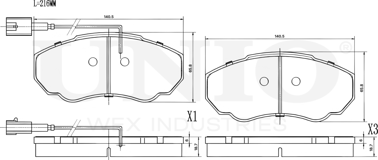 Колодки тормозные дисковые, комплект (Unio). Артикул BRP-20187