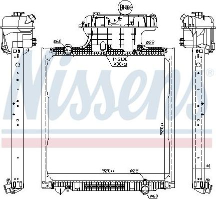 Радиатор охлаждения двигателя Nissens для MAN TGS 2007-2026. Артикул 62873