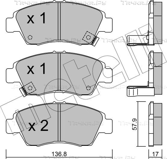 Тормозные колодки Metelli передние для Honda CR-X III 1992-1998. Артикул 22-0175-0