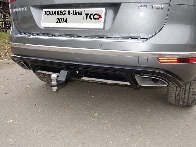 Фаркоп ТСС оцинкованный под американский квадрат для Volkswagen Touareg II (в т.ч. R-Line) 2014-2018. Артикул TCU00035