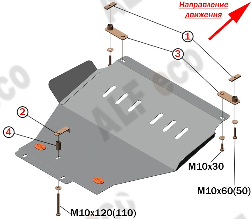 Защита Alfeco для картера Toyota Town Ace Noah 2WD 1996-2001. Артикул ALF.24.153
