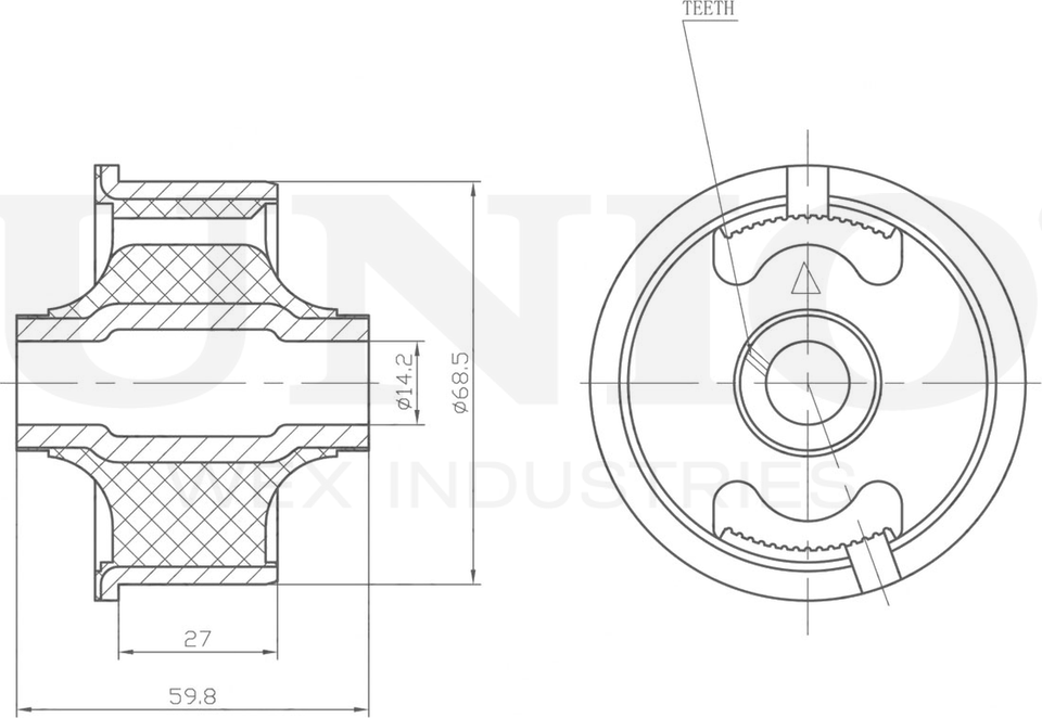 Сайлентблок рычага подвески (Unio). Артикул RMP-20441
