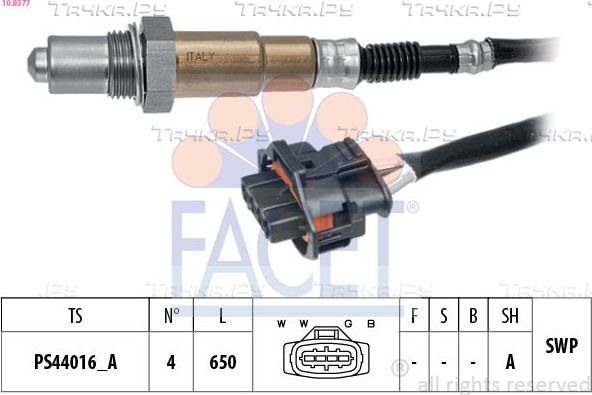 Лямбда-зонд (кислородный датчик) Facet Made in Italy - OE Equivalent для Opel Agila A 2004-2007. Артикул 10.8377