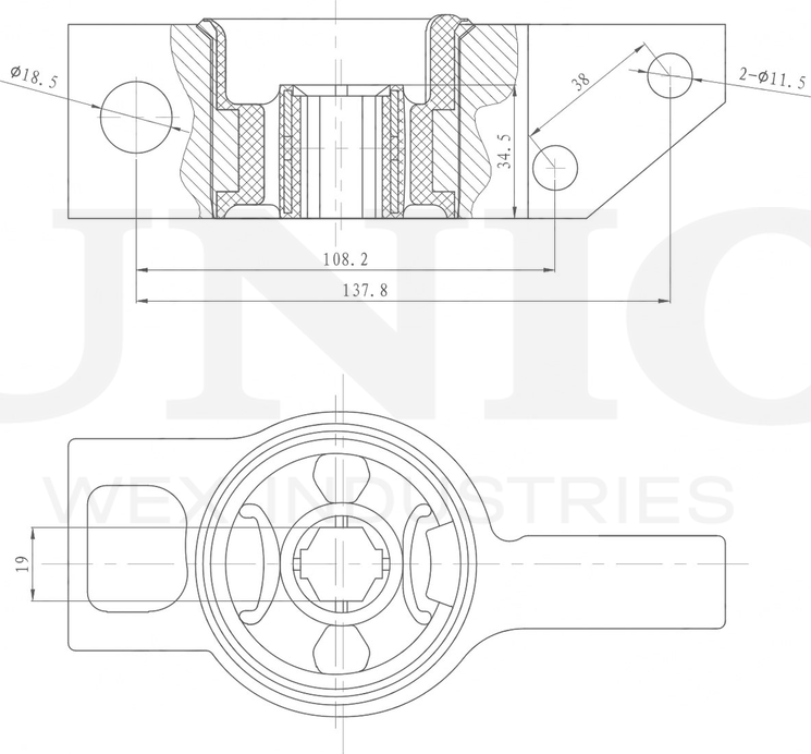 Сайлентблок рычага подвески (Unio). Артикул RMP-20029