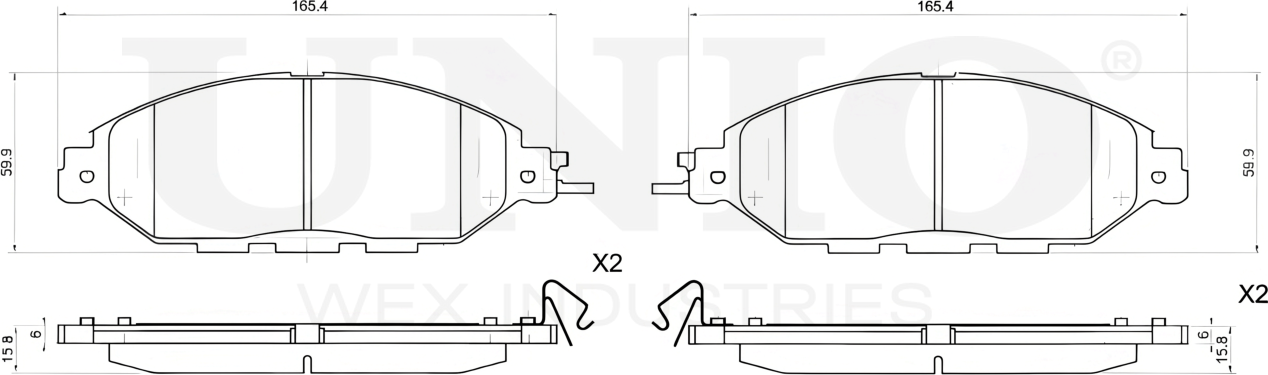 Колодки тормозные дисковые, комплект (Unio). Артикул BRP-20458