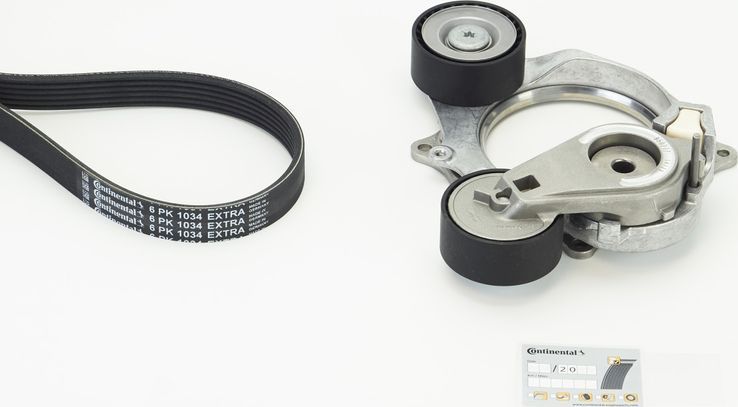 Приводной ремень поликлиновой с роликами (комплект) ContiTech. Артикул 6PK1034 EXTRA K1
